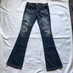 【再値下げしました】moussyクラッシュデニムパンツ　24インチのサムネイル