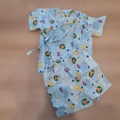 甚平 くま柄 水色 90cmのサムネイル