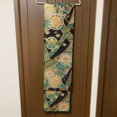 正絹　袋帯　黒金竹のサムネイル