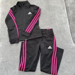 さっちょ様　adidas ジャージ上下セット ブラック/ピンク 120のサムネイル