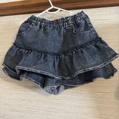 フリル付きダークデニムハーフパンツのサムネイル