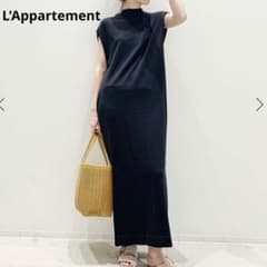 L'Appartement　 ワンピース　ニット　シルク混　黒 L'Appartement ワンピース ニット シルク混 黒 - メルカリ