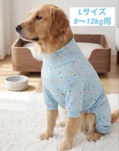 【新品未使用】中型犬服 水色 Lサイズ 抜毛のサムネイル