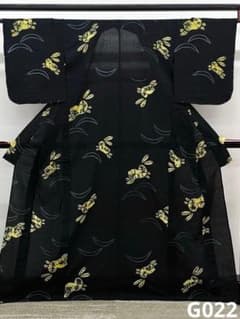 有松鳴海絞り 浴衣 夏物 兎 綿 黒地 躾糸付き G022 - メルカリ