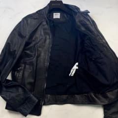 美品 EMMETI JURI ラムスキン シボレザーライダースジャケット 黒 美品 EMMETI JURI ラムスキン シボレザーライダースジャケット 黒
