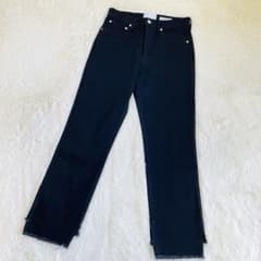 Suadeo スアデオ 裾カットオフ サイドスリット ブラックデニム パンツ 1