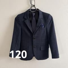 キッズ フォーマルスーツ120cm ネイビー 3点セットのサムネイル