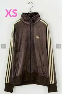 adidas Originals トラックジャケット ベロア XS ブラウン - メルカリ