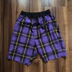 mastermindJAPANパープルチェック柄ハーフパンツ