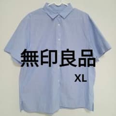 無印良品　綿100%ブルーの半袖シャツXLサイズのサムネイル