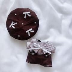 ぬい服 はぴぬい ちびぬい ちびスト 服 ベレー帽 チョコ リボンコーデ