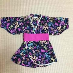 ディズニー ミニーちゃん 女の子甚平、浴衣 黒地 90のサムネイル