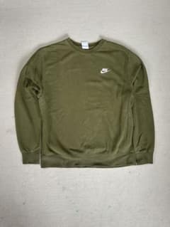 Nike Olive Crewneck Sweatshirt (Y2K 00s, cropped length)