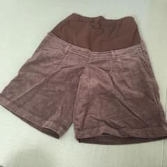 マタニティ　コーデュロイハーフパンツ　ブラウンのサムネイル
