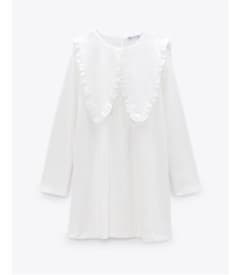 ZARA コンビ素材襟付きワンピースのサムネイル
