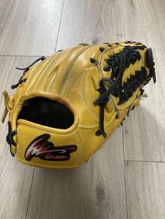 イエロー レザー 軟式野球グローブのサムネイル