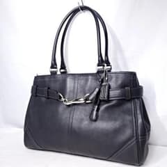 COACH コーチ ハンプトンズ レザー トートバッグ ブラック 8A71 - メルカリ