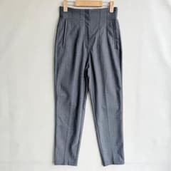 ZARA Women's Center-Pressed Tapered Pants, Herringbone, Gray, Size XS
