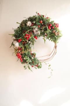 『再販』モミと針葉樹が香る国産山帰来の三日月christmaswreath*↟⍋のサムネイル