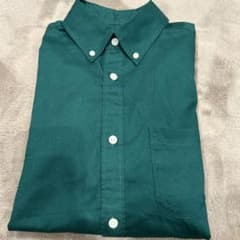 GLOBAL WORK 長袖シャツ グリーン ボタンダウン L