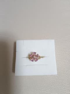 Ear cuff, flower, pink, brand new, unused, gold color