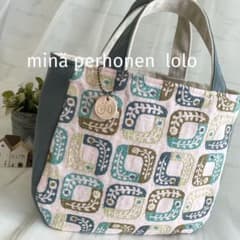 ハンドメイド　ラウンドトートバッグ　ミナペルホネン　lolo　524 ハンドメイド ラウンドトートバッグ ミナペルホネン lolo 524 - メルカリ