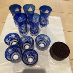 江戸切子グラス5点セット 江戸切子グラス E5系 籠目 緑:TRAINIART JRE MALL店通販｜JRE MALL