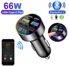 FMトランスミッター Bluetooth USB 車載 Type-C 4ポートのサムネイル