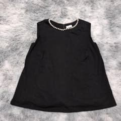 エポカザショップ パールネック ブラウス M 黒のサムネイル