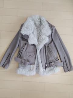 H*i様 ALLSAINTS レザーライダースジャケット グレージュ ③のサムネイル