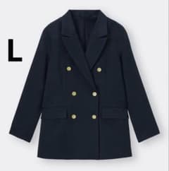 美品 ダブルブレストブレザーZ ネイビー　L 346579