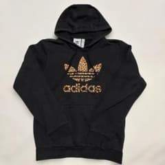 adidas アディダス レオパード ヒョウ柄 トレフォイル パーカー 黒 Sのサムネイル