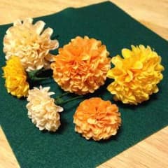 造花ヘアアクセサリー 大小6個セットのサムネイル