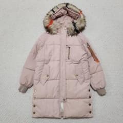 [色褪せあり]ピンク 中綿コート ファー付きフードのサムネイル
