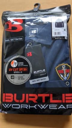 訳アリ新品　BURTLE 665/667シリーズ ポロシャツ長袖 M ネイビーのサムネイル