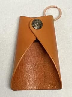 本革 レザーキーケース 4連 キャメル ハンドメイド コンパクトのサムネイル