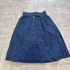 80s 90s デニム ロングスカート フレア ギャザー Vintageのサムネイル