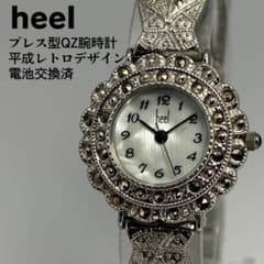 美品 heel ヒール バングル型クォーツ腕時計 平成レトロ 電池交換済