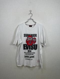 EVISU（エヴィス）Tシャツ だるま 刺繍ホワイト L - メルカリ
