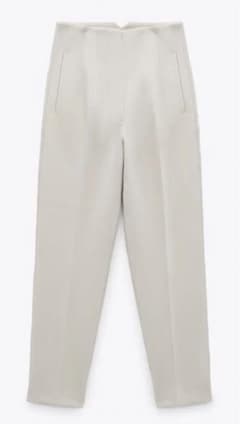お値下げ中★zara ハイウエストパンツ　xs オフホワイトのサムネイル