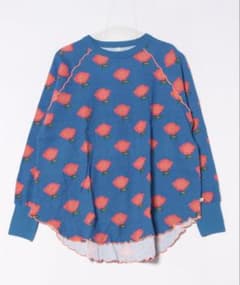 【試着のみ美品】MARKEY'S バラ柄リブ編み長袖Tシャツ　大人サイズのサムネイル
