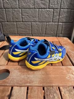ASICS JUNIOR キッズシューズ ブルー イエローのサムネイル