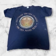 ネイビー Tシャツ フラワーオブライフ　Ｍサイズのサムネイル