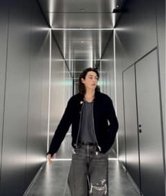 【OUAT】008  Knit ブラック OUAT/オーユーエーティー】META ZIP KNIT（ニット/セーター