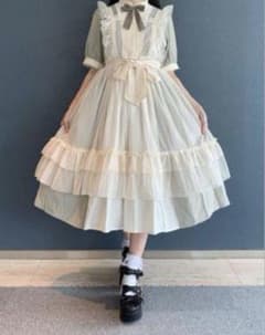 最終値下げ♡アクシーズファムカワイイ ドットチュールエプロン 生成り ワンピースのサムネイル