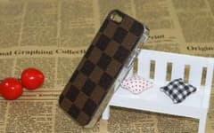 iPhone5/5S チェック柄 ケース 【ブラウン×シルバー】 ヴィトン好きにのサムネイル