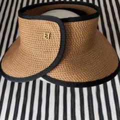 エリックジャビッツ ERIC JAVITS アメリカ製 麦わら帽子 カラフル 美品❣️ERIC JAVITS エリックジャビッツ 麦わらサンバイザー帽子