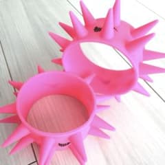 サバシスター トゲトゲの腕輪 ラバーバンド ピンク2個セット バラ売り
