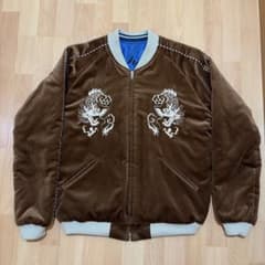 50s別珍スーベニアジャケットWHITE DRAGON× BLACK EAGLE - メルカリ