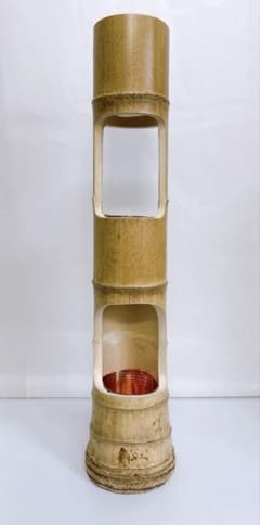 90 美品　根付き　三重切り　三重生け　生け花　生花　竹筒　華道具　未生流 90 美品 根付き 三重切り 三重生け 生け花 生花 竹筒 華道具 未生流